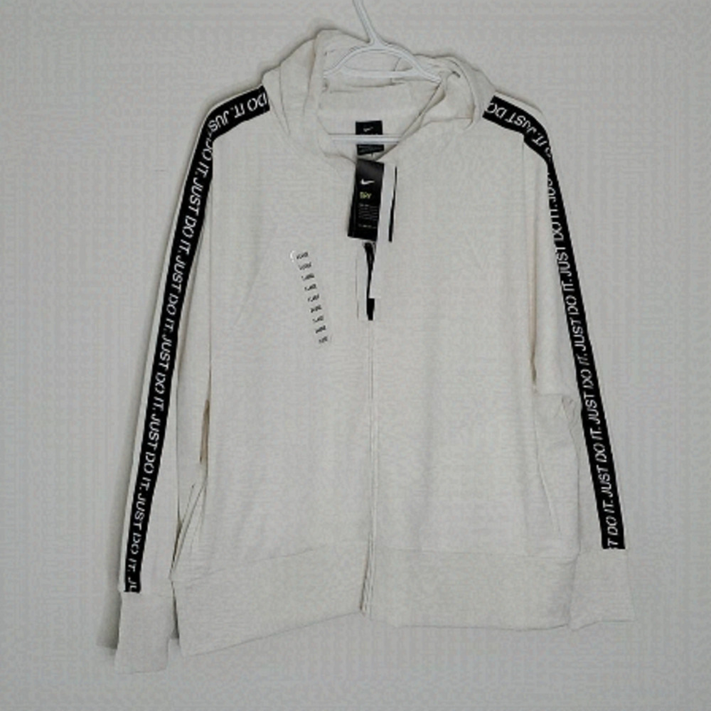Nike Dri-fit XL loose fit cream zip up hoodie